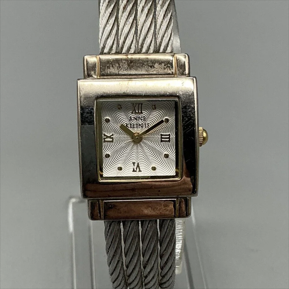 Anne Klein II Womens Watch 21mm Silver Dial Cable Bangle 10-53894-S New Battery